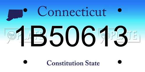 1B50613 Connecticut License Plate