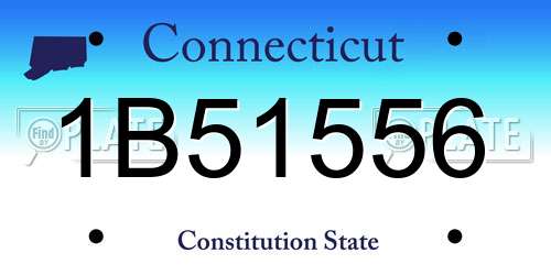 1B51556 Connecticut License Plate