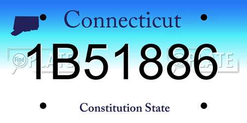 1B51886 Connecticut License Plate