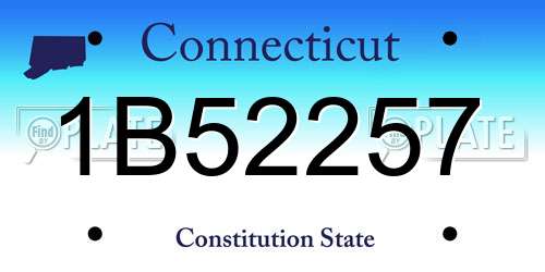 1B52257 Connecticut License Plate