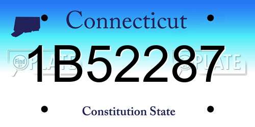 1B52287 Connecticut License Plate