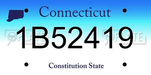 1B52419 Connecticut License Plate
