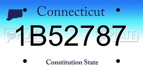 1B52787 Connecticut License Plate