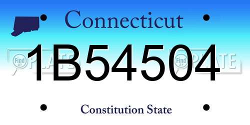 1B54504 Connecticut License Plate