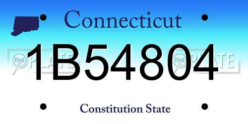 1B54804 Connecticut License Plate