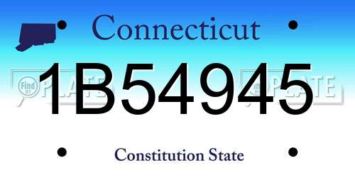 1B54945 Connecticut License Plate