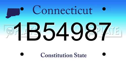 1B54987 Connecticut License Plate