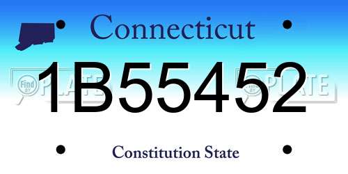 1B55452 Connecticut License Plate