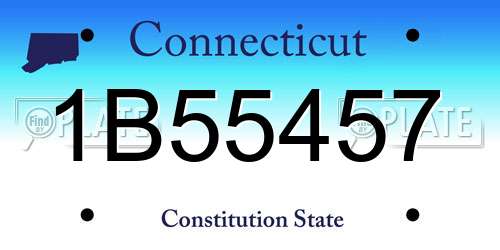 1B55457 Connecticut License Plate