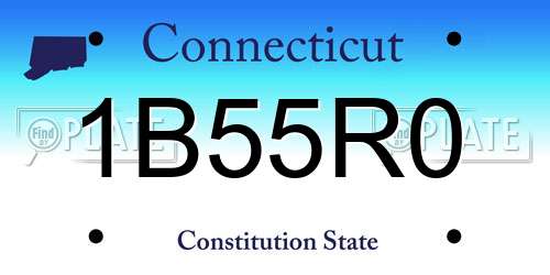 1B55R0 Connecticut License Plate