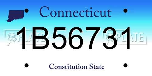 1B56731 Connecticut License Plate