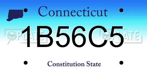1B56C5 Connecticut License Plate