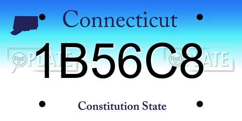 1B56C8 Connecticut License Plate