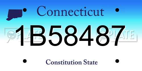 1B58487 Connecticut License Plate