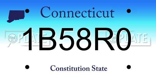 1B58R0 Connecticut License Plate
