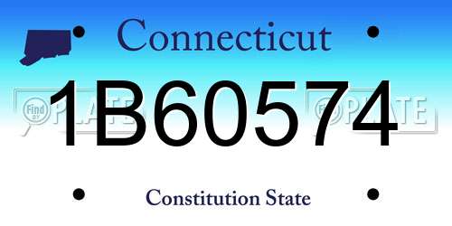 1B60574 Connecticut License Plate