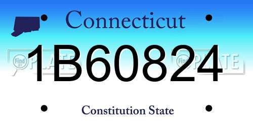 1B60824 Connecticut License Plate