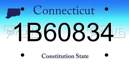 1B60834 Connecticut License Plate