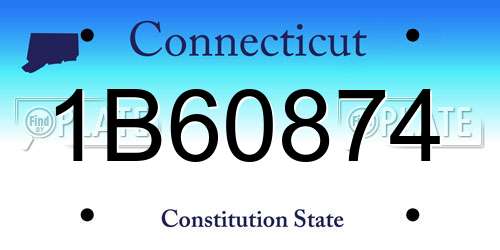 1B60874 Connecticut License Plate
