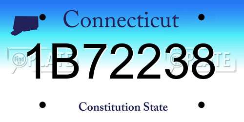 1B72238 Connecticut License Plate