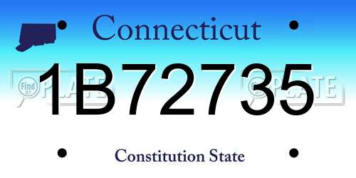 1B72735 Connecticut License Plate