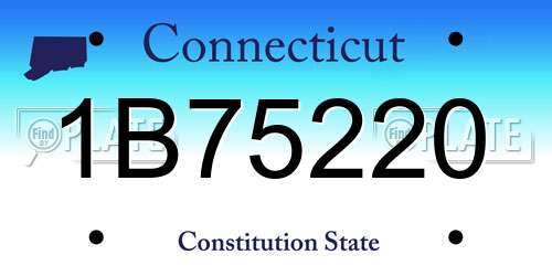 1B75220 Connecticut License Plate