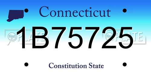 1B75725 Connecticut License Plate