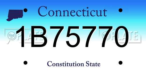 1B75770 Connecticut License Plate