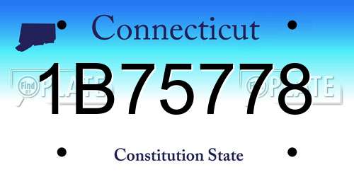 1B75778 Connecticut License Plate