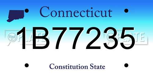 1B77235 Connecticut License Plate