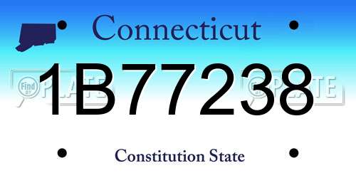 1B77238 Connecticut License Plate