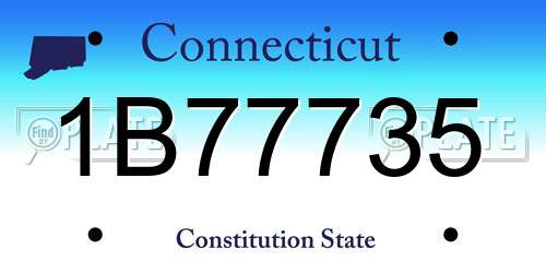 1B77735 Connecticut License Plate