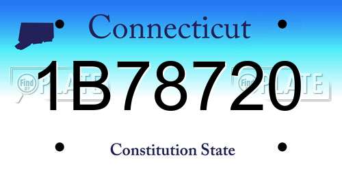 1B78720 Connecticut License Plate