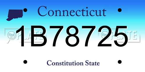 1B78725 Connecticut License Plate