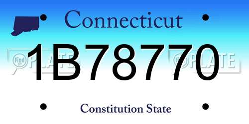 1B78770 Connecticut License Plate