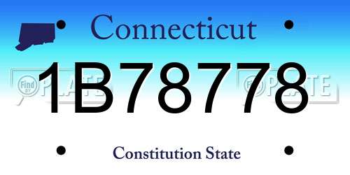 1B78778 Connecticut License Plate