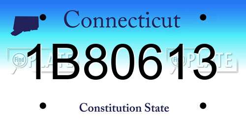 1B80613 Connecticut License Plate