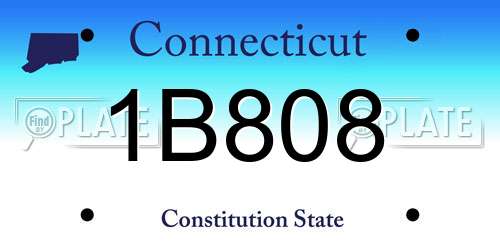 1B808 Connecticut License Plate