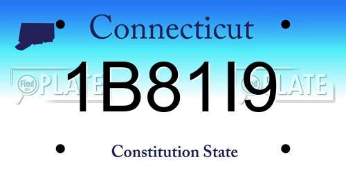 1B81I9 Connecticut License Plate