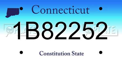 1B82252 Connecticut License Plate