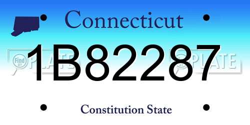 1B82287 Connecticut License Plate