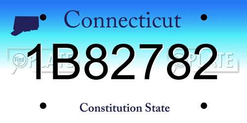 1B82782 Connecticut License Plate