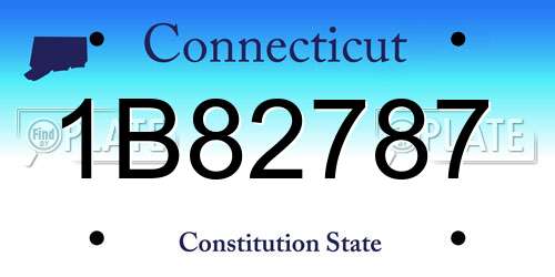 1B82787 Connecticut License Plate