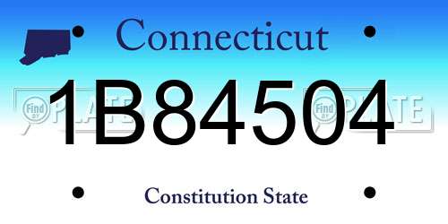 1B84504 Connecticut License Plate