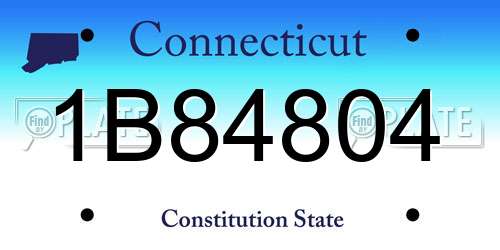 1B84804 Connecticut License Plate
