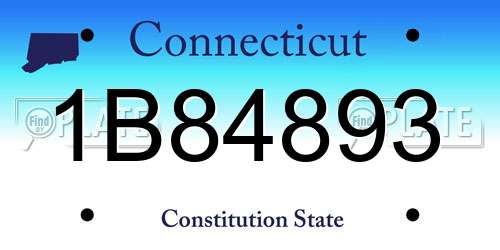 1B84893 Connecticut License Plate