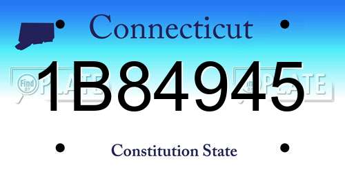 1B84945 Connecticut License Plate