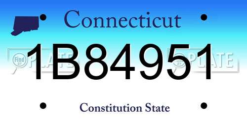 1B84951 Connecticut License Plate