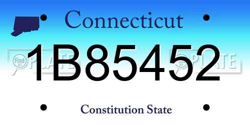 1B85452 Connecticut License Plate