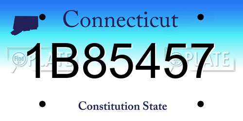 1B85457 Connecticut License Plate